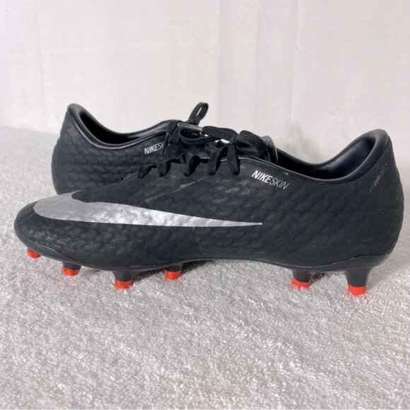 Nike Hypervenom Black W Silver Swoosh Soccer Cleats 7 - Picture 9 of 14